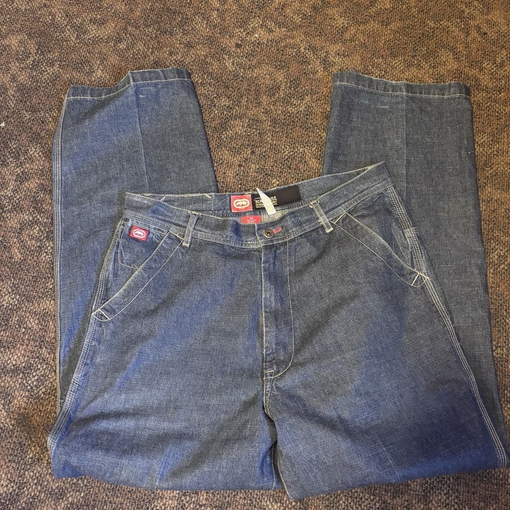 Vintage Y2K Ecko Unltd Denim Foundry Baggy Jeans Mens 36 Loose Skate Streetwear